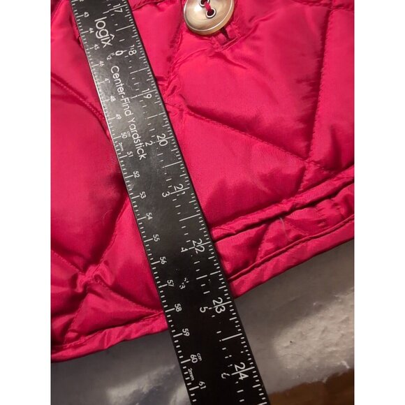 Talbots Red Button Up Duck Down Puffer Vest Women's Size M Pockets - Picture 6 of 6